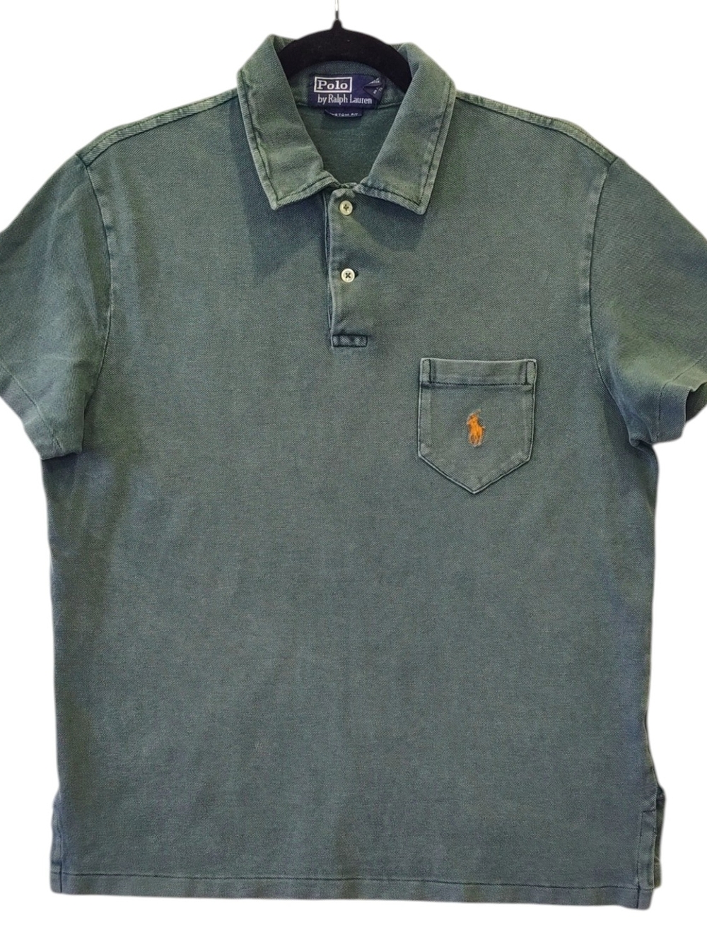 Polo Ralph Lauren Polo Shirt Mens Medium Green Custom Fit Red Pony Logo